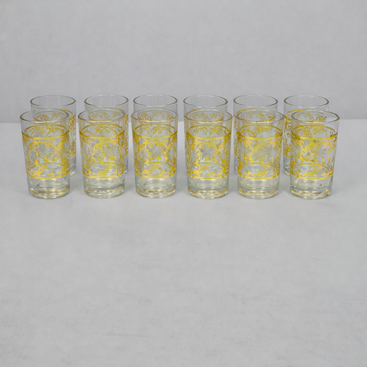 Set de 12 Vasos de Vidrio con Diseño Decorativo – 180 ml