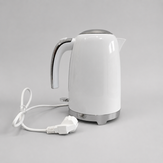 Hervidor Eléctrico Blanco 1,7 L con Acabados Cromados