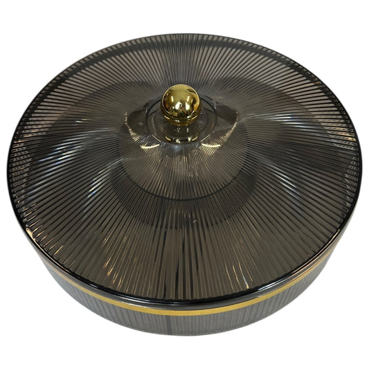 ✨ Caja Organizadora Acrílica con Tapa y Divisiones – Ideal para Snacks o Dulces- plástico GRIS AHUMADO