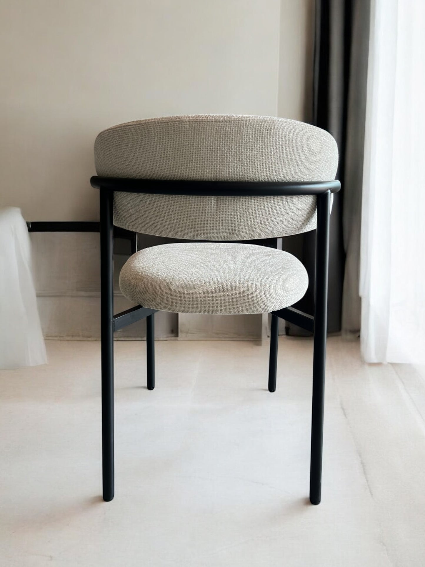 Silla madera DT-KC005 Tela Beig Patas Negro