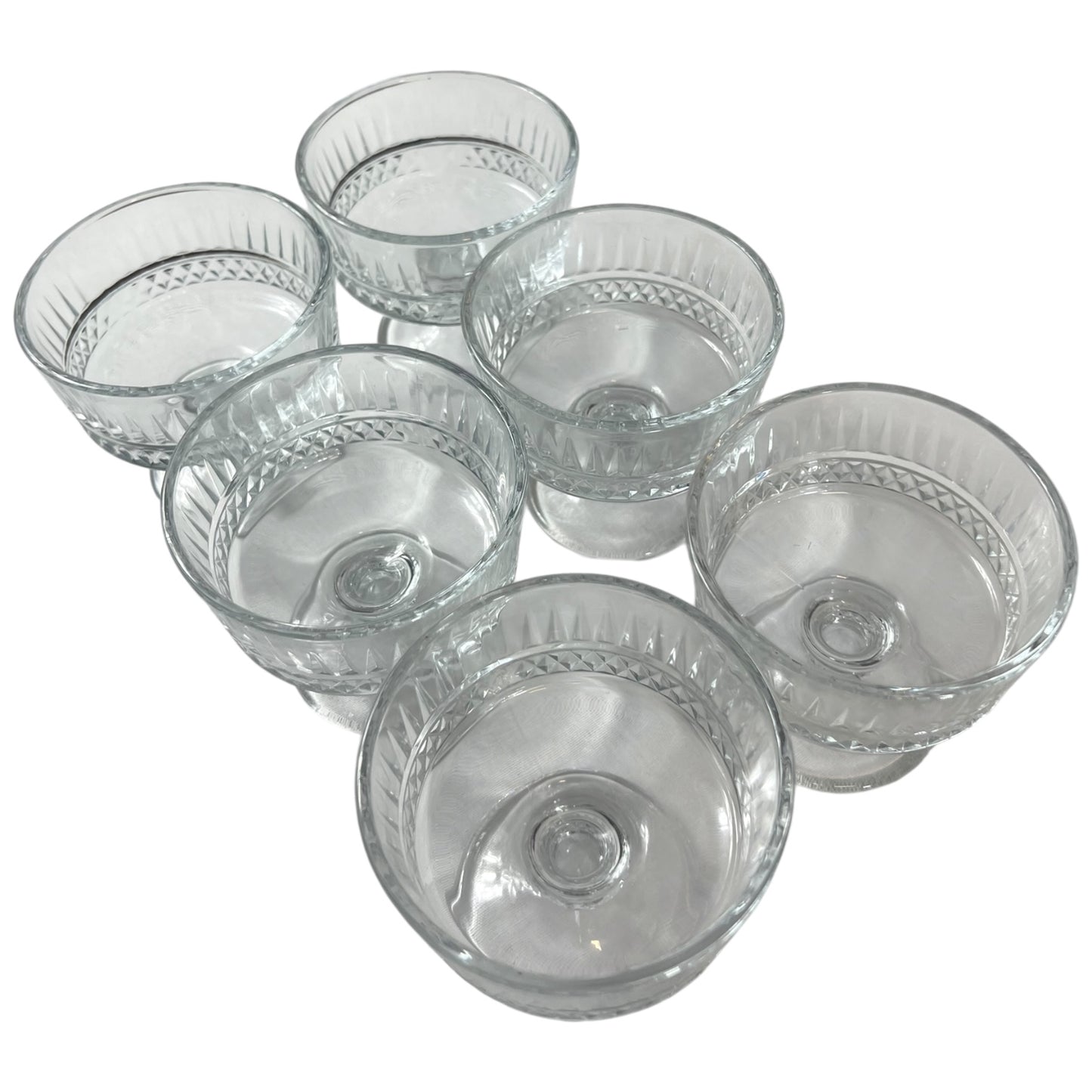 🍸 Set de 6 copas de cristal grabado para postre — elegancia y tradición en cada detalle