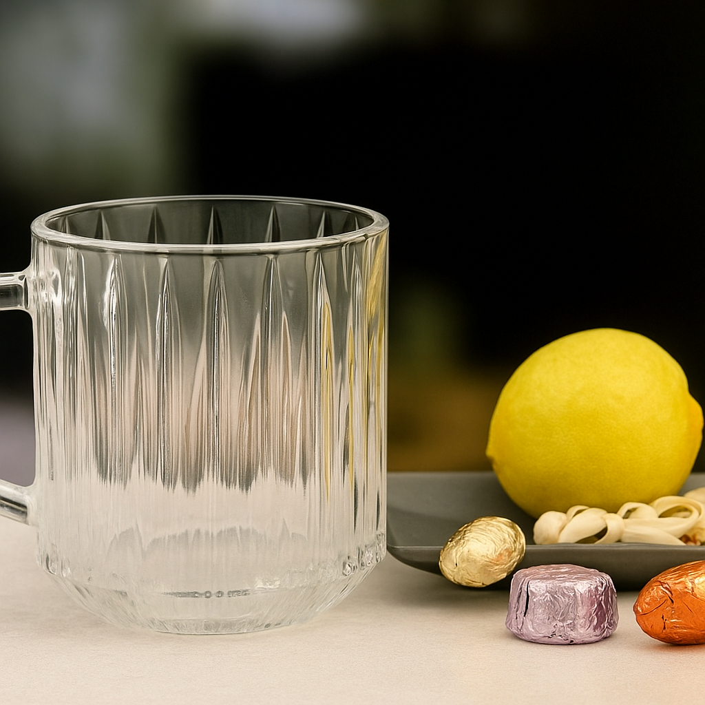 Set de 6 Vasos de Cristal con Asa - 250 ml