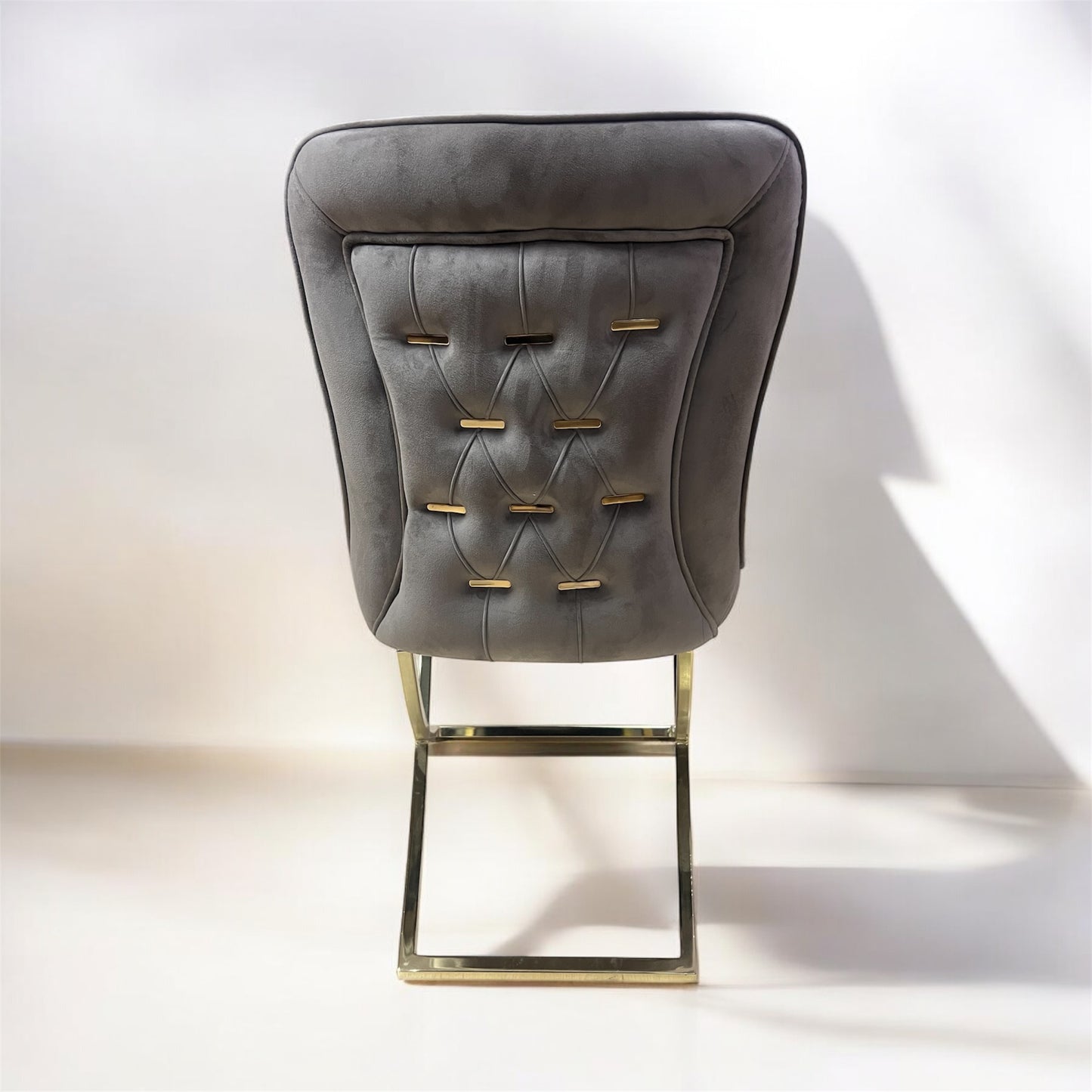 Silla terciopelo para comedor CLOWER008 marrón dorado, pata se metal dorado