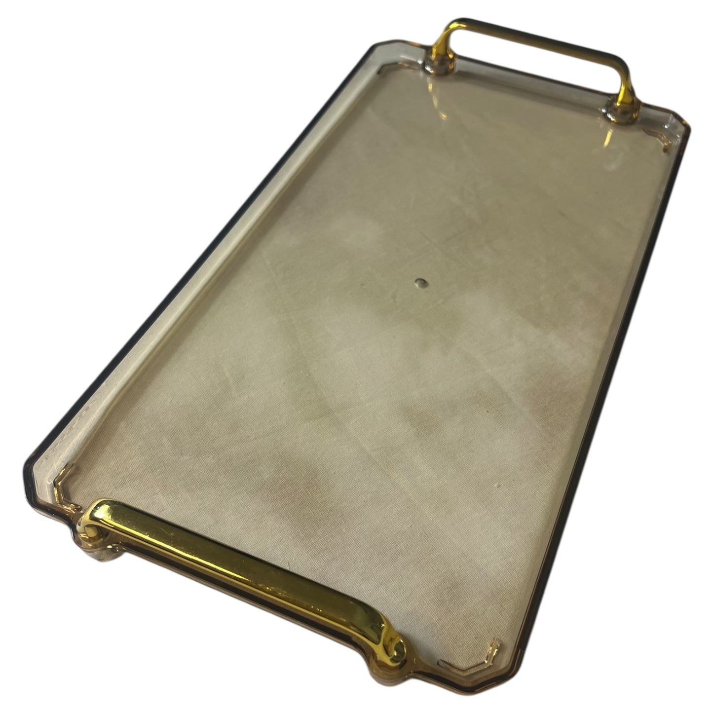 🟠 Bandeja retangular grande com alças douradas – Gold Plastic: funcionalidade e estilo em um só lugar