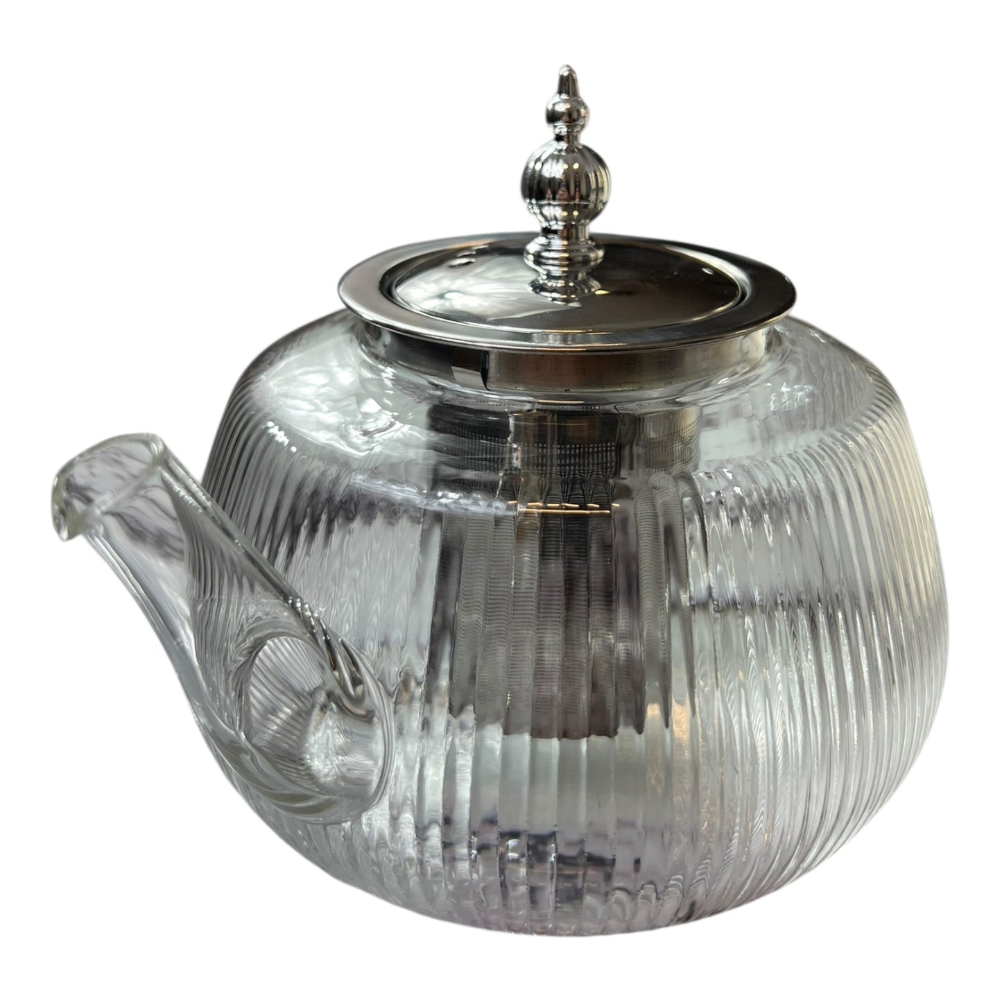 Tetera de vidrio con filtro y tapa de acero inoxidable 1000 ml