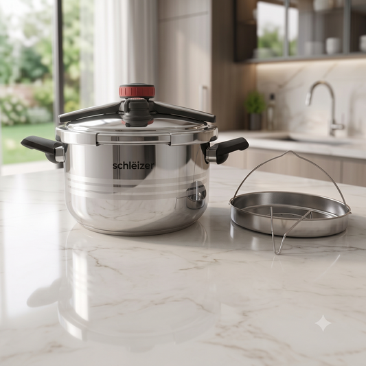 Olla a Presión de Acero Inoxidable con Cestillo Vapor