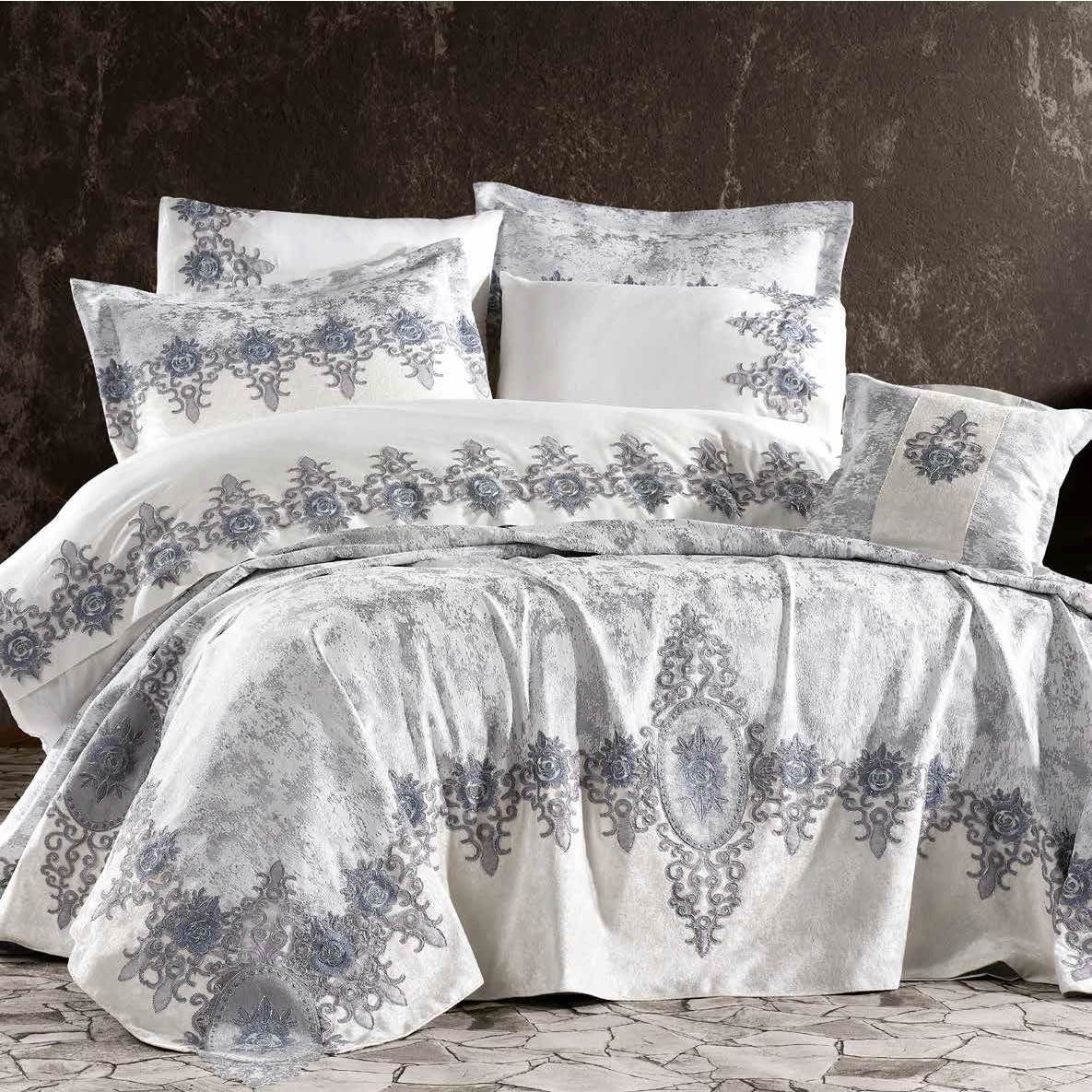 Juego de Cama para Novias "Clouds" – Elegancia y Diseño Clásico - COLOR GRIS