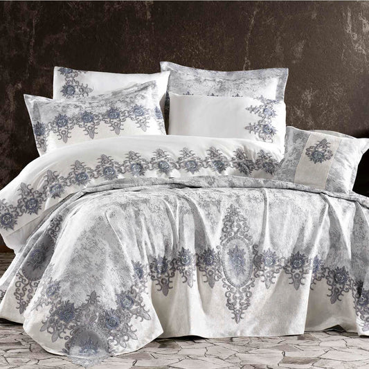 Juego de Cama para Novias "Clouds" – Elegancia y Diseño Clásico - COLOR GRIS