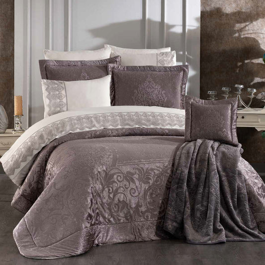 Juego de Cama para Ajuar "Perez" – Lujo y Sofisticación para tu Dormitorio - COLOR GRIS