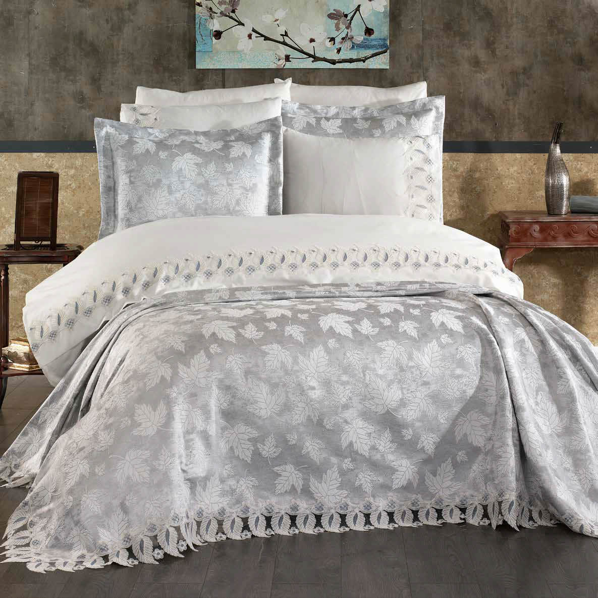 Juego de Cama para Novias "Enjoy" – Elegancia y Confort para un Dormitorio Sofisticado - COLOR GRIS