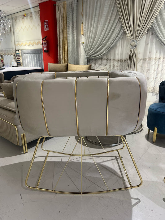 💤 Cuna de Lujo en Terciopelo Hecha a Mano – Diseño Elegante y Moderno - Color Beige con detalles en dorado💤