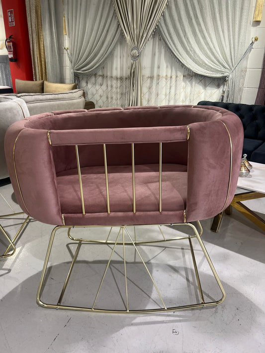 💤 Cuna de Lujo en Terciopelo Hecha a Mano – Diseño Elegante y Moderno - Color Rosa con detalles en dorado💤