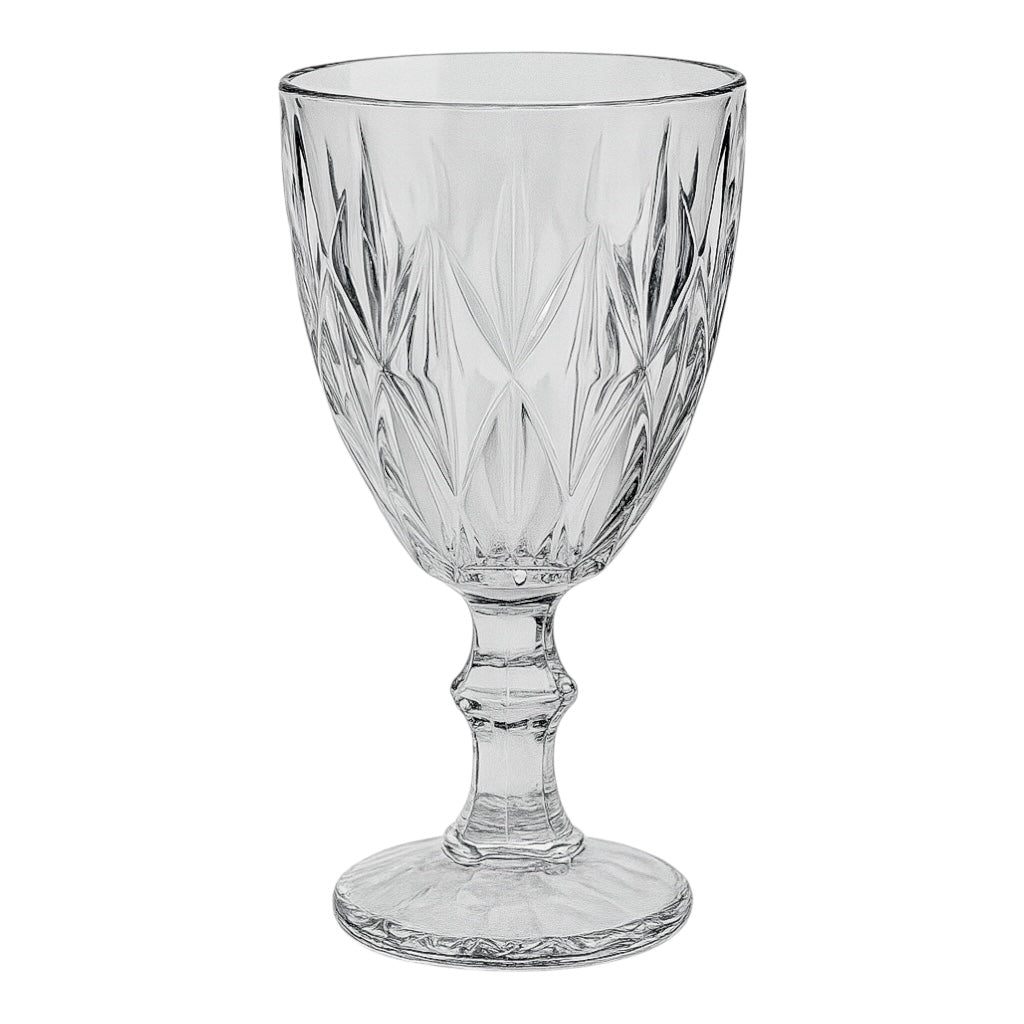 Set de 6 Copas de Vidrio con Diseño Tallado – 330 ml