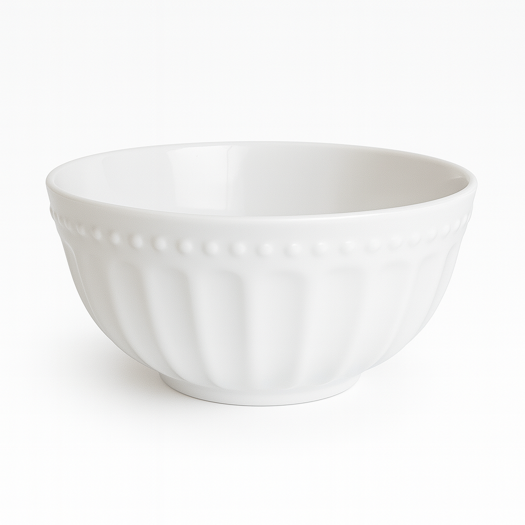 🍲 Tigela de cerâmica em relevo – Design elegante e texturizado