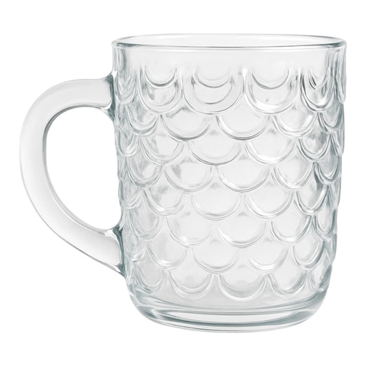 Pack de 6 Tazas de Cristal con Relieve Escamado – Elegancia y Estilo para tu Mesa