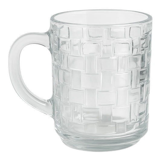 Pack de 6 Tazas de Cristal con Relieve cuadrado – Elegancia y Estilo para tu Mesa