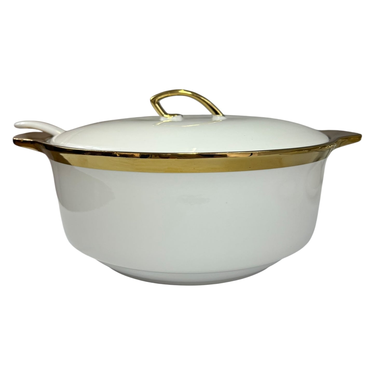 Set de Sopa Blanco con Bordes Dorados – 15 Piezas Elegancia Total