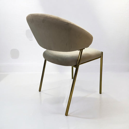 SILLA DR-1352C COLOR BEIGE PATAS EN DORADO UF910-01/GOLF