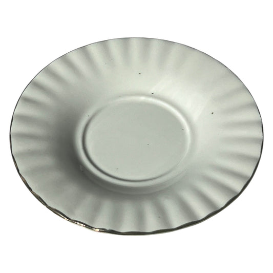 Set de 6 tazas con plato – Porcelana blanca con filo plateado