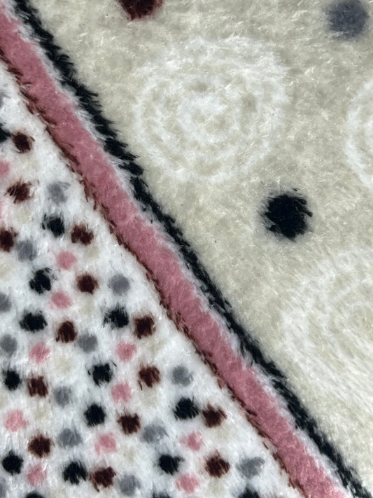 2) Juego de Sábanas Coralina 3 Piezas Círculos Gris | Invierno Térmico | 100% Poliéster