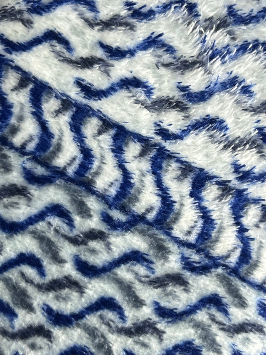 Juego de Sábanas Coralina 3 Piezas Ondas Azul y Blanco | Invierno | 100% Poliéster