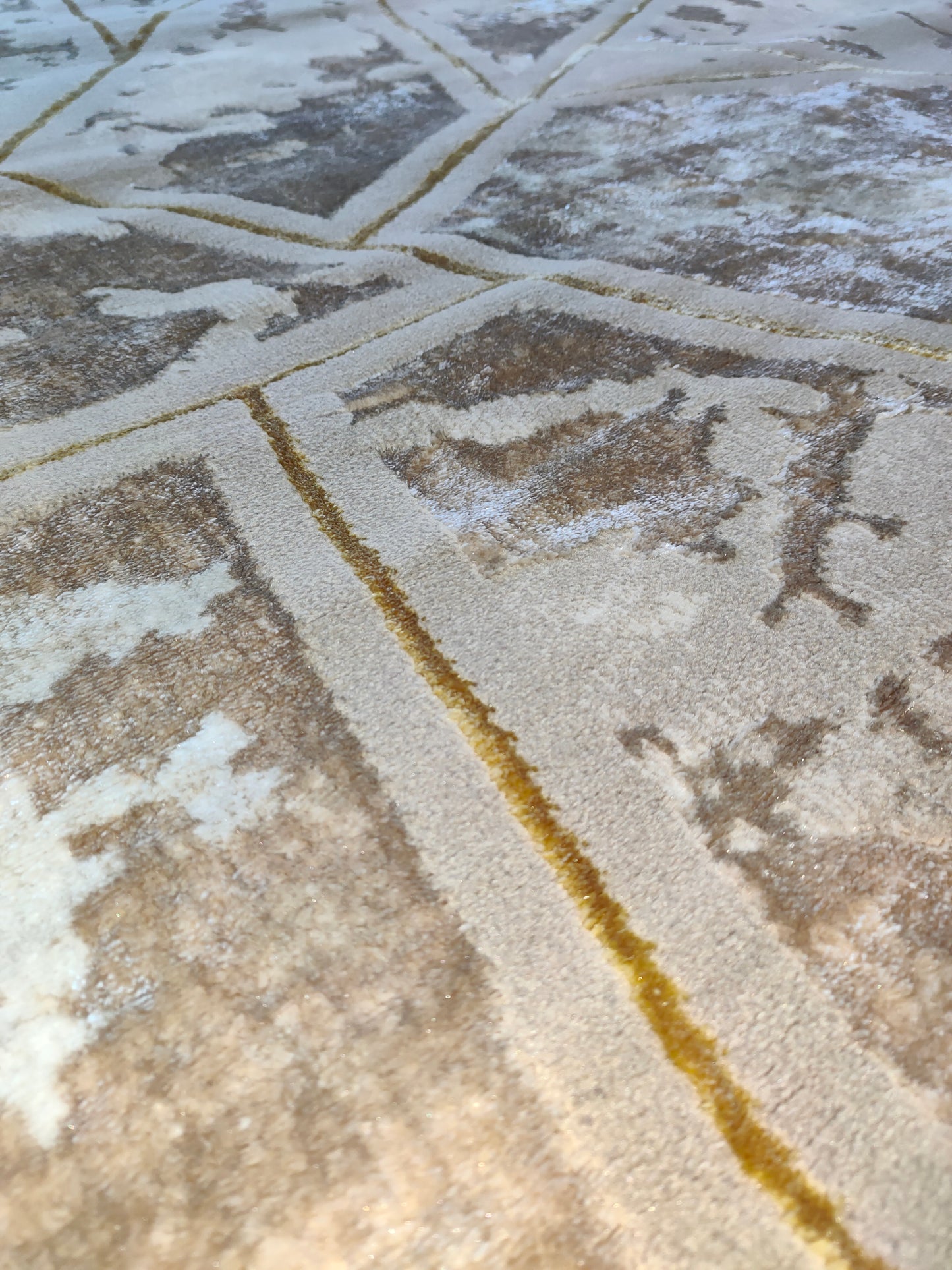 Alfombra Diseño Mármol 3D Beig con Detalles en Beig – Tacto Suave y Estilo Moderno