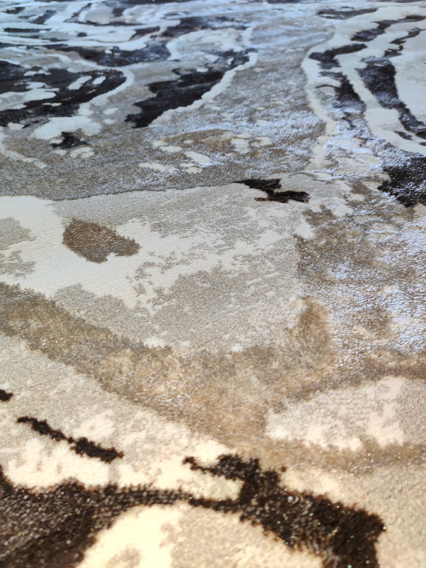 Alfombra Diseño Mármol 3D Marrón con Detalles en Beig – Estilo Natural y Sofisticado