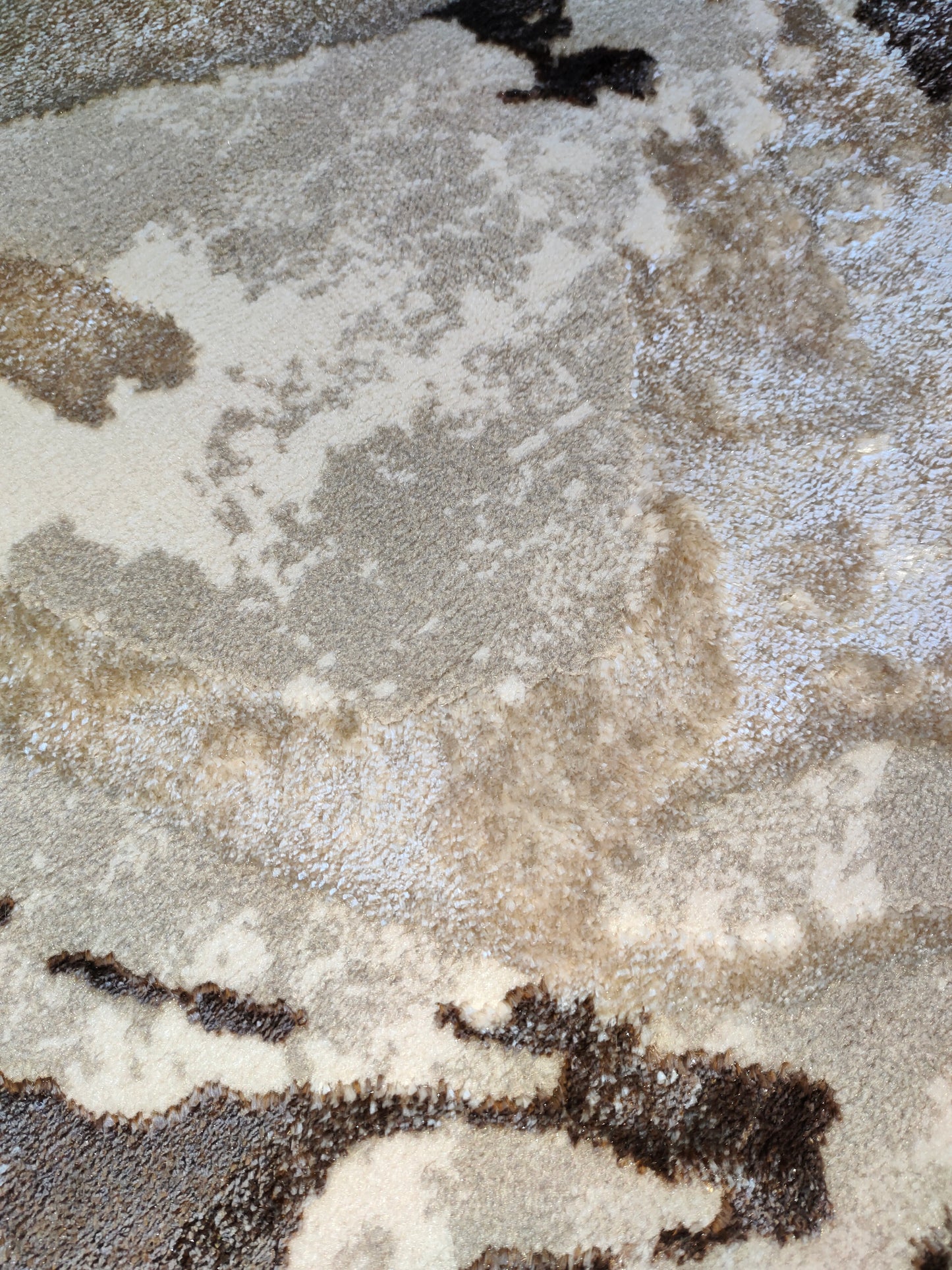 Alfombra Diseño Mármol 3D Marrón con Detalles en Beig – Estilo Natural y Sofisticado