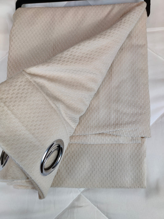 High Quality Velvet Curtains, Checkered Pattern – Beige