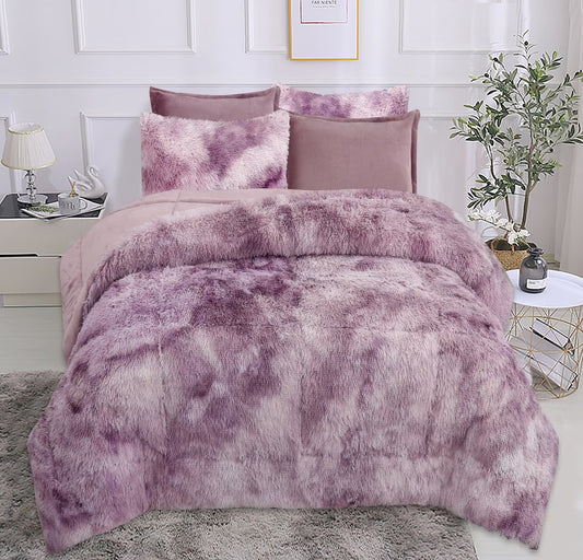 Velvety Quilt with Sheepskin, PELUCHON MODEL - LILAC COLOR