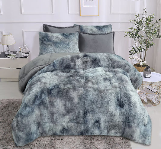 Velvety Quilt with Sheepskin, PELUCHON MODEL - GREY COLOR