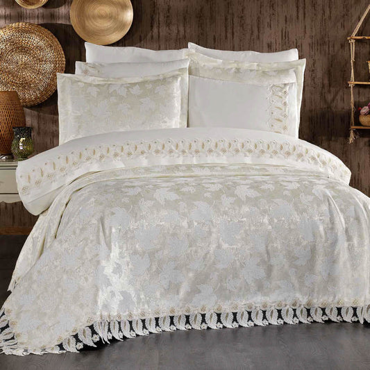 Juego de Cama para Novias "Enjoy" – Elegancia y Confort para un Dormitorio Sofisticado - COLOR CREMA