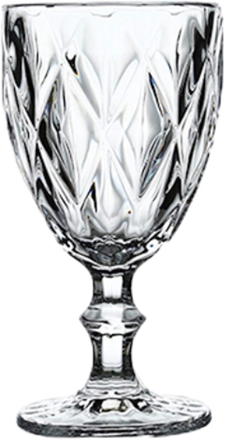 Set de 6 Copas de Vidrio con Diseño Tallado – 330 ml