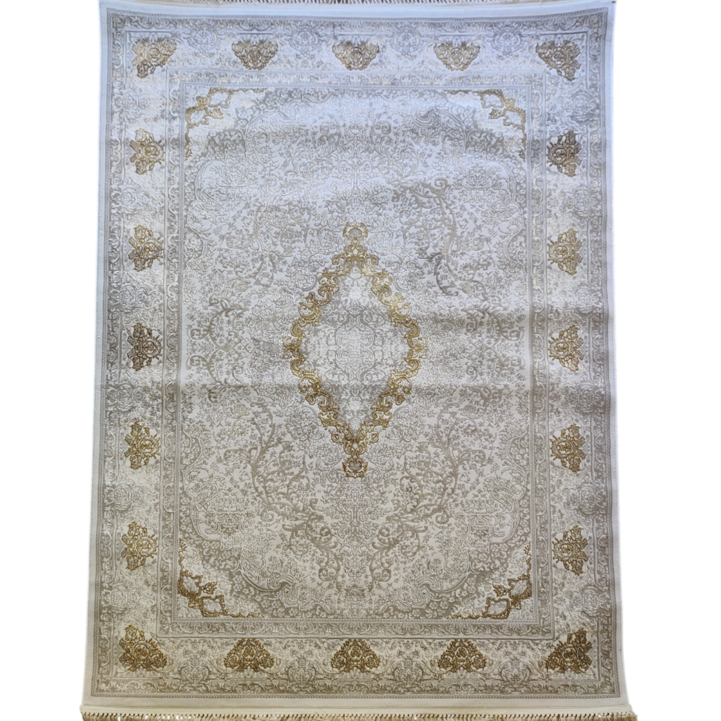 Alfombra Diseño Arabia Crema con Detalles en Crema – Ideal para Decoraciones Claras