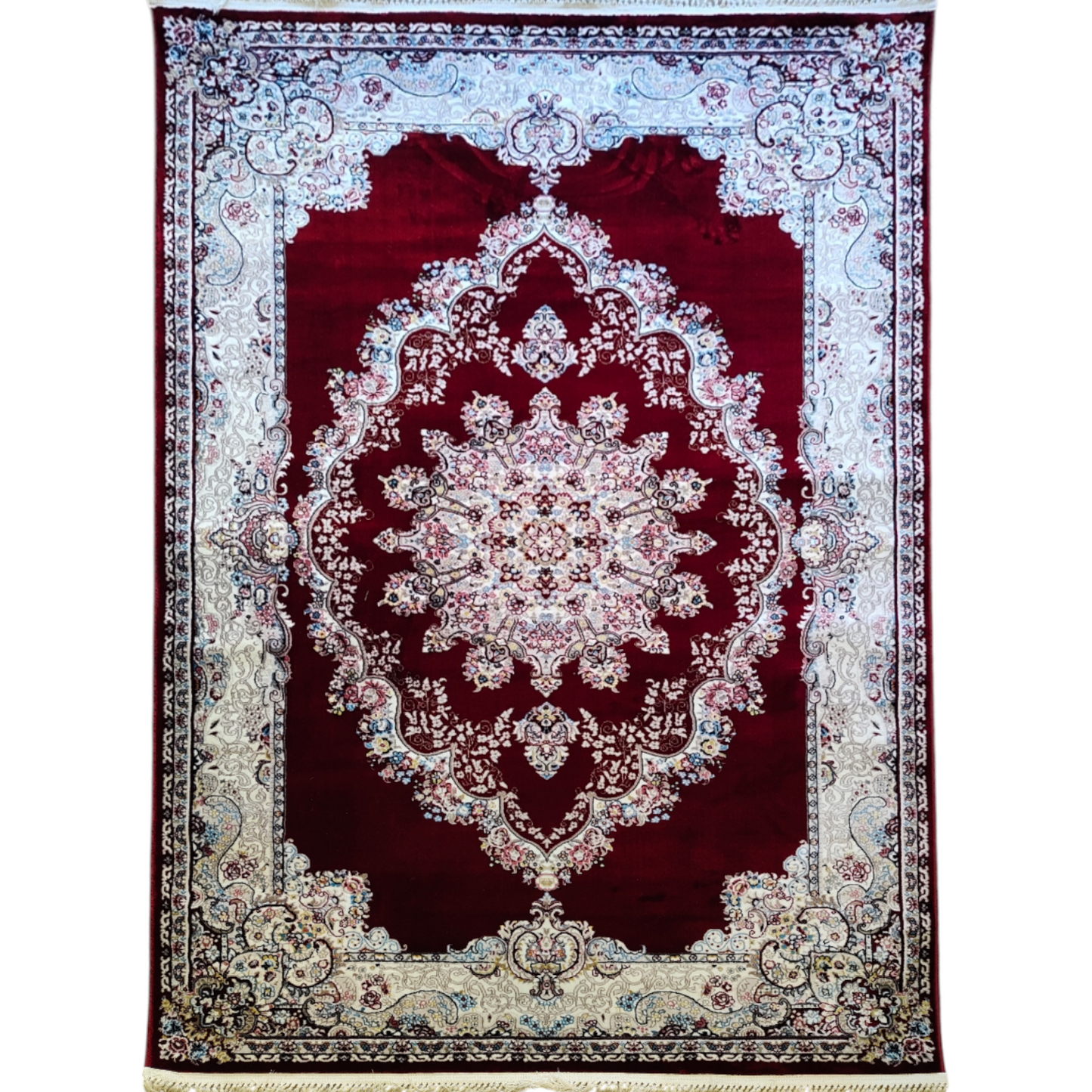 Alfombra Diseño Turca Roja con Detalles en Rojo – Fabricada en Turquía, Estilo Clásico Oriental