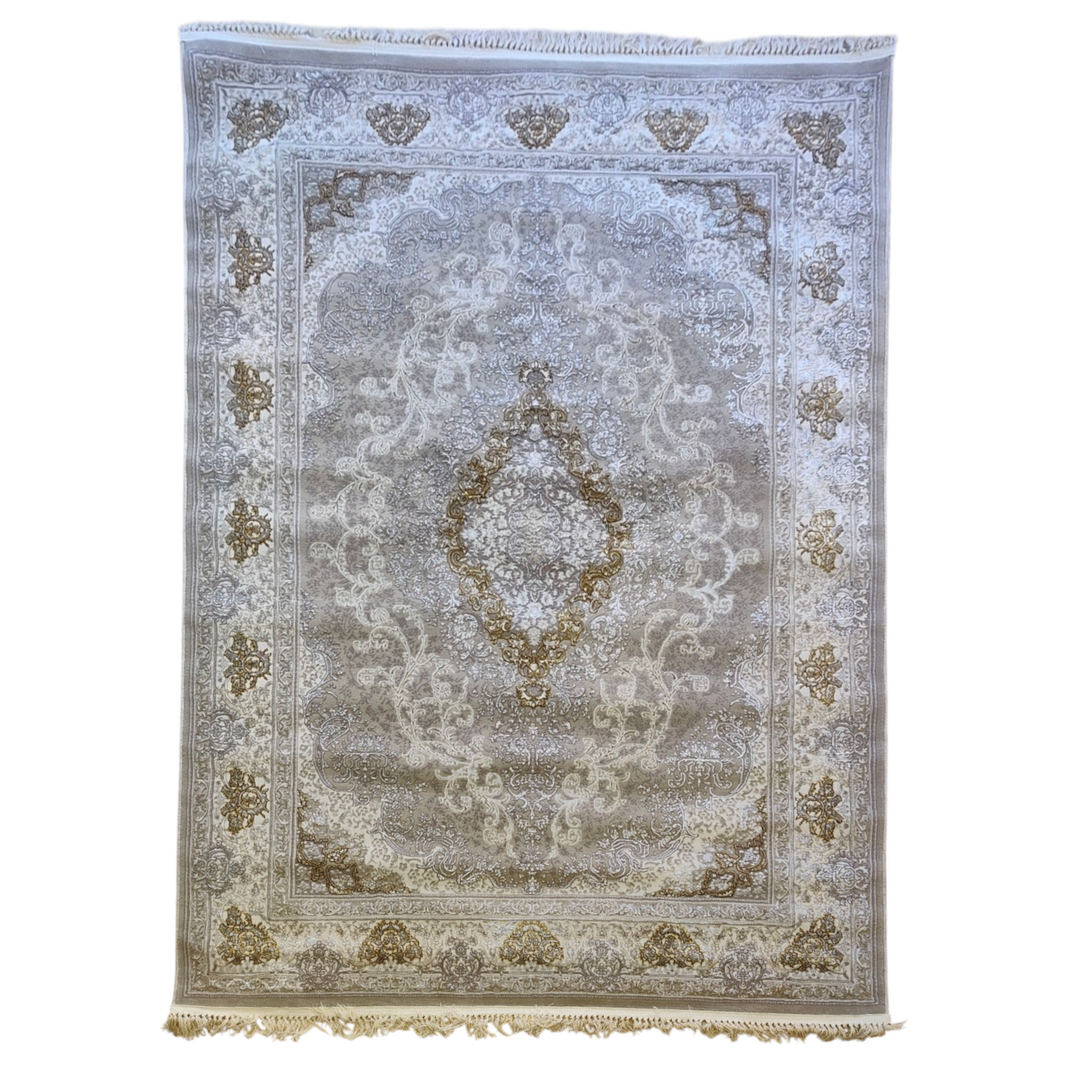 Alfombra Diseño Arabia Beige Claro con Detalles en Crema – Estilo Suave y Luminoso de Oriente Medio