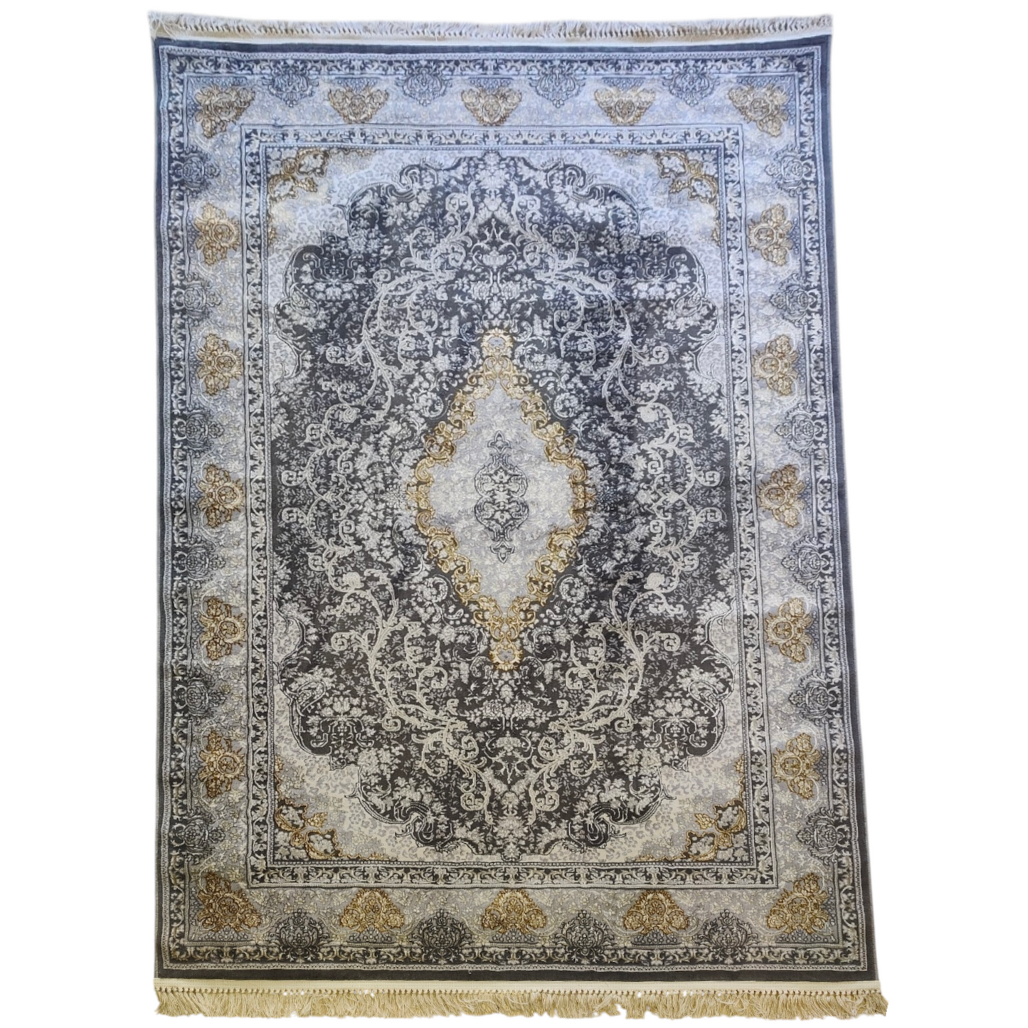 Alfombra Diseño Arabia Gris con Detalles en Gris – Elegancia Moderna Inspirada en Arabia