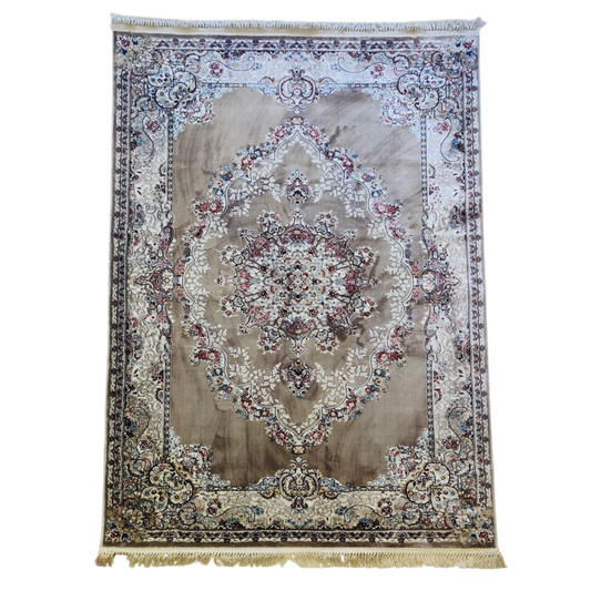 Alfombra Diseño Turca Marrón con Detalles en Marrón – Estilo Tradicional Turco