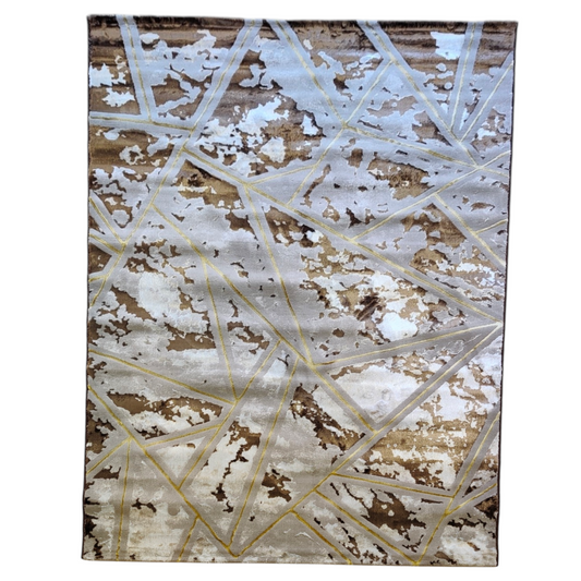Alfombra Diseño Mármol 3D Marrón con Detalles en Marrón – Efecto Brillante y Realista