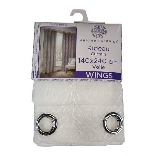 CORTINA MODELO WINGS 140 X 240 CM - COLOR BLANCO TRANSLÚCIDO