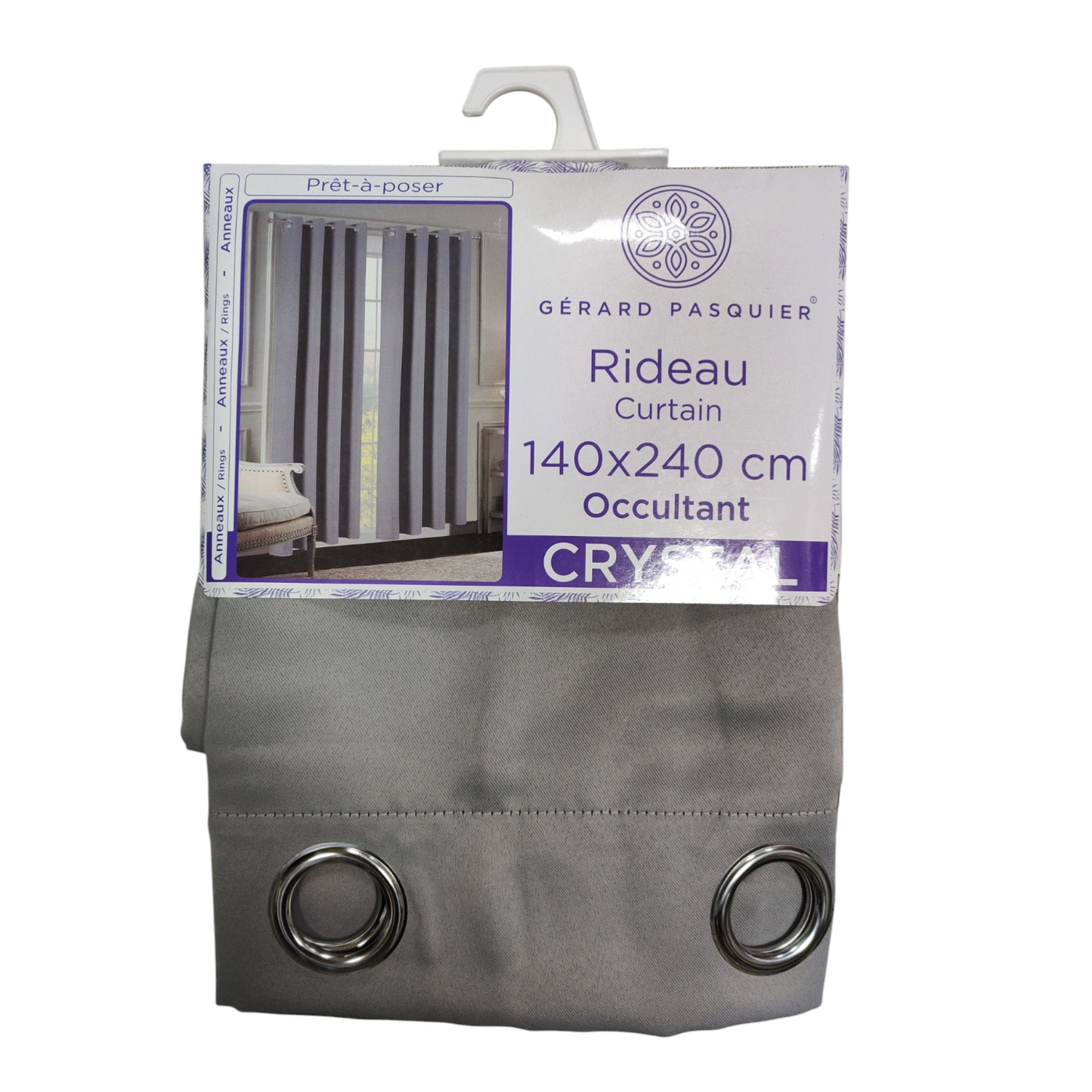 CORTINA MODELO CRYSTAL 140 X 240 CM - COLOR GRIS CLARO