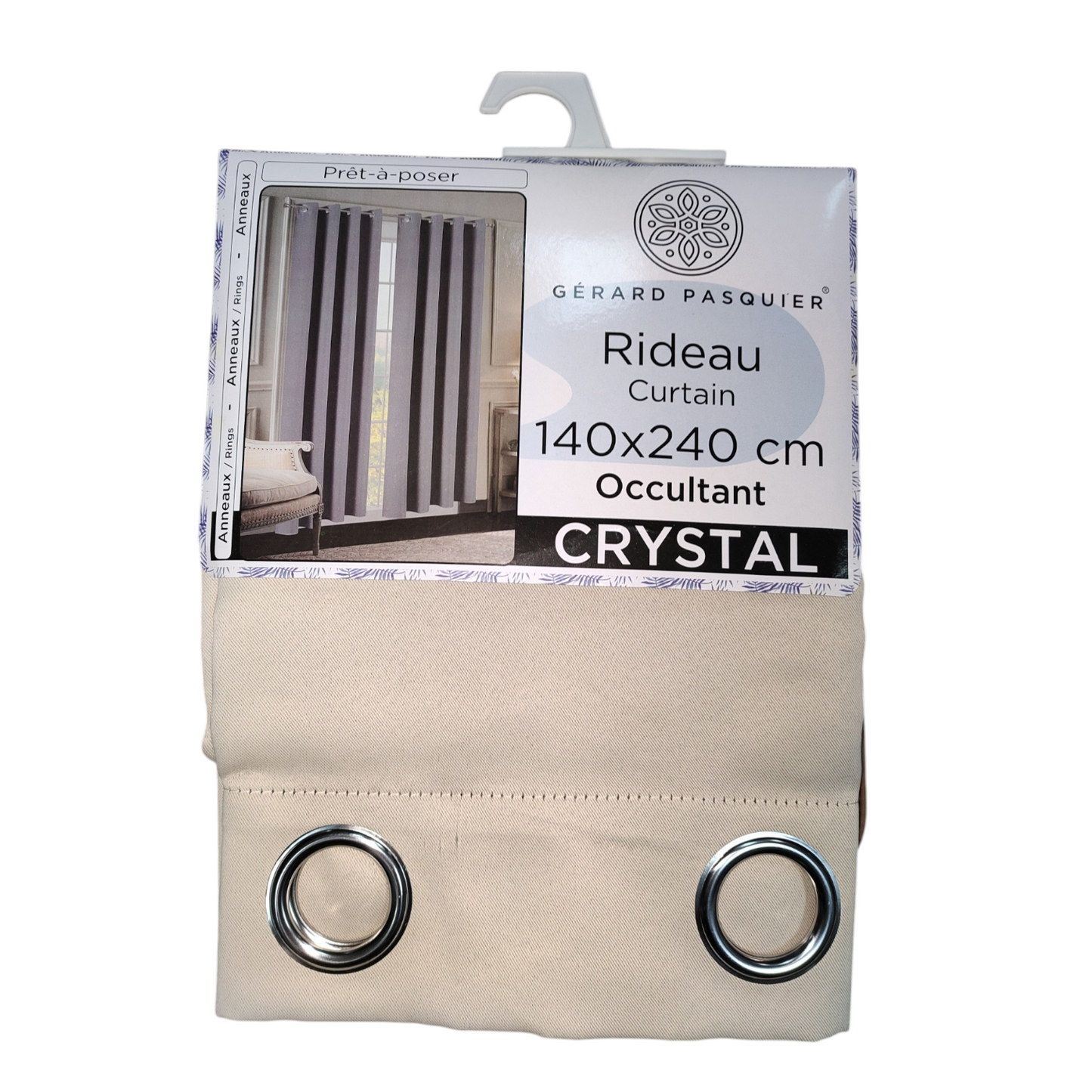 CORTINA MODELO CRYSTAL 140 X 240 CM - COLOR CREMA