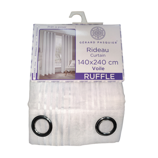 TRANSLUCENT RUFFLE CURTAIN 140 X 240 CM - WHITE