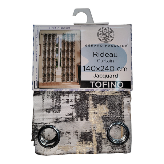 CORTINA MODELO TOFINO 140 X 240 CM - COLOR NEGRO/DORADO