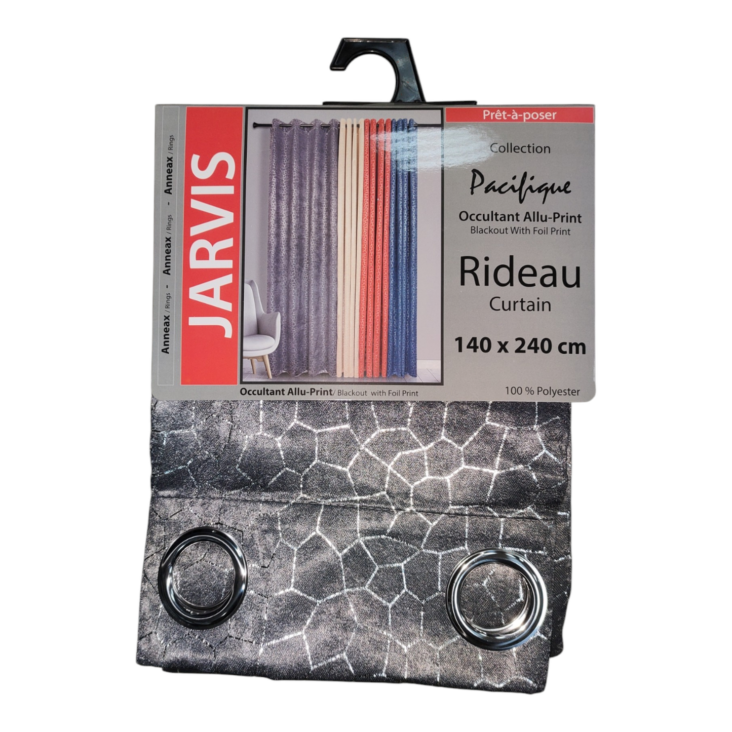 CORTINA MODELO JARVIS 140 X 240 CM - COLOR GRIS