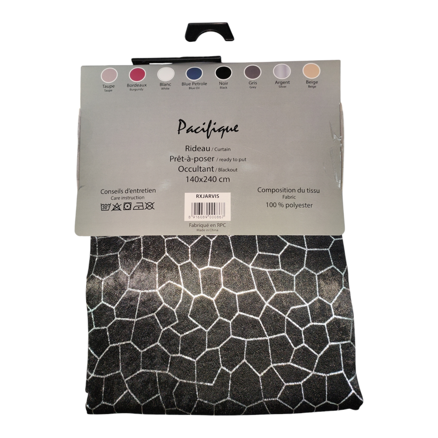 CORTINA MODELO JARVIS 140 X 240 CM - COLOR NEGRO