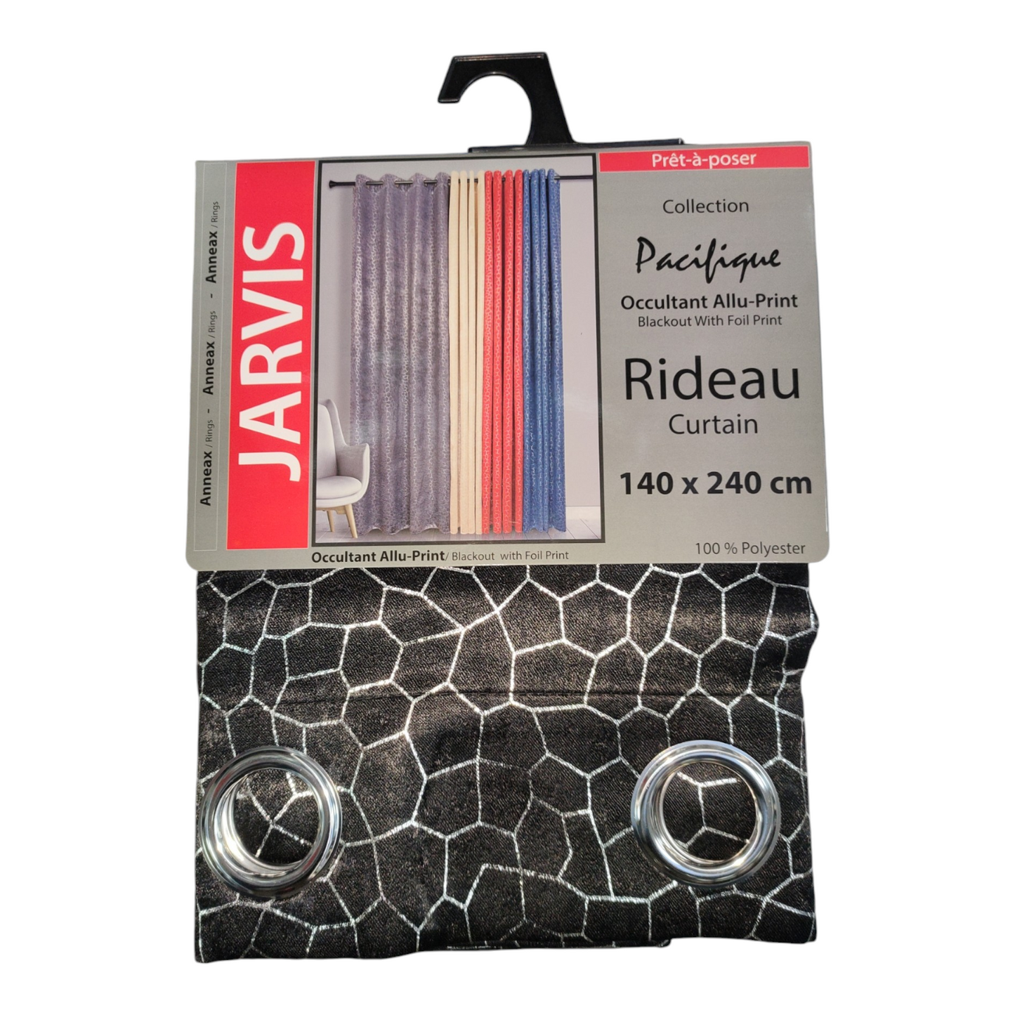 CORTINA MODELO JARVIS 140 X 240 CM - COLOR NEGRO