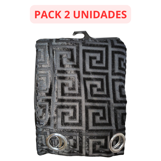 CORTINA MODELO VERSACE TRANSLÚCIDO 140 X 260 CM - COLOR NEGRO