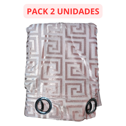 CORTINA MODELO VERSACE TRANSLÚCIDO 140 X 260 CM - COLOR ROSA