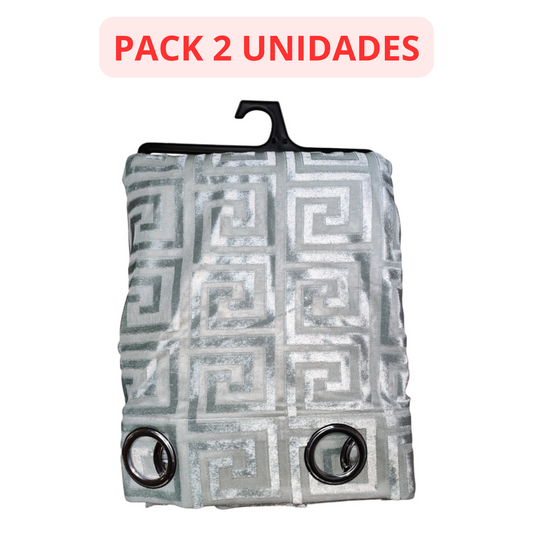 CORTINA MODELO VERSACE TRANSLÚCIDO 140 X 260 CM - COLOR VERDE